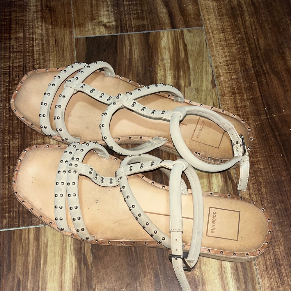 Dolce Vita Cream Studded Sandals